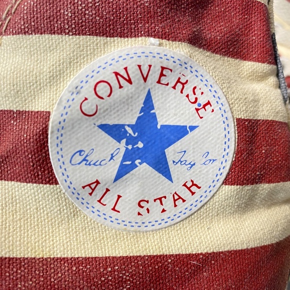 RARE Converse Distressed Stars & Stripes High Top Sneakers USA Flag M 10, W 12 - Picture 9 of 16
